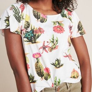 Anthropologie Eva Franco Cactus Short Sleeve Tee L